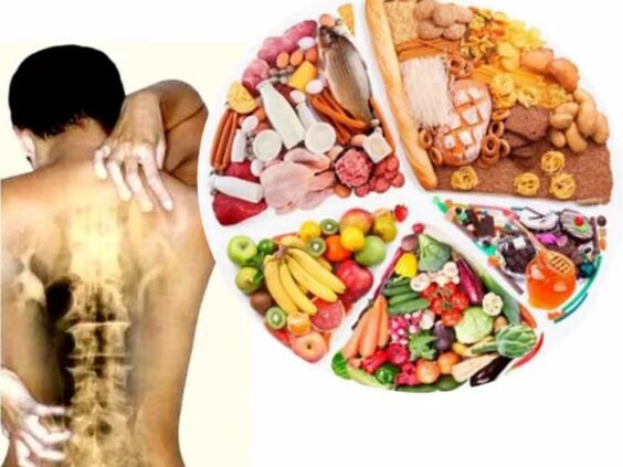 Ounjẹ fun osteochondrosis